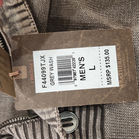 Weatherproof Vintage 1/4 Zip Gray Wash Sweater, Men's Large - Picture 5 of 7